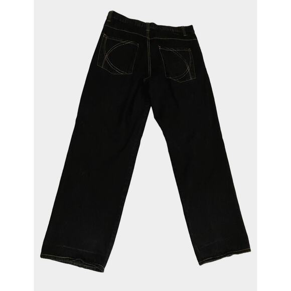 Kani Gold Jeans Mens 38x34 Straight Dark Wash Classic Embroidered Hip Hop - Picture 2 of 13